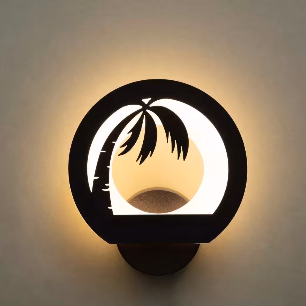 چراغ خواب نخل دیواری LED آفتابی
