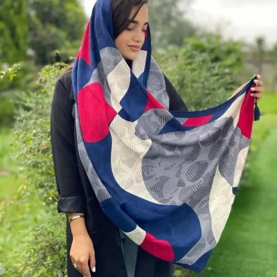 کالکشن جدید پاییزی شال نخی کشمیر منگوله دار