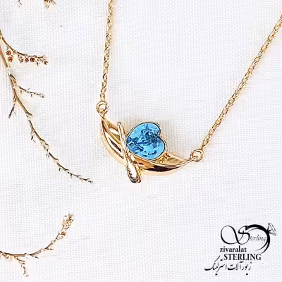 گردنبند ژوپینگ قایق با قلب سوارسکی کد 11893