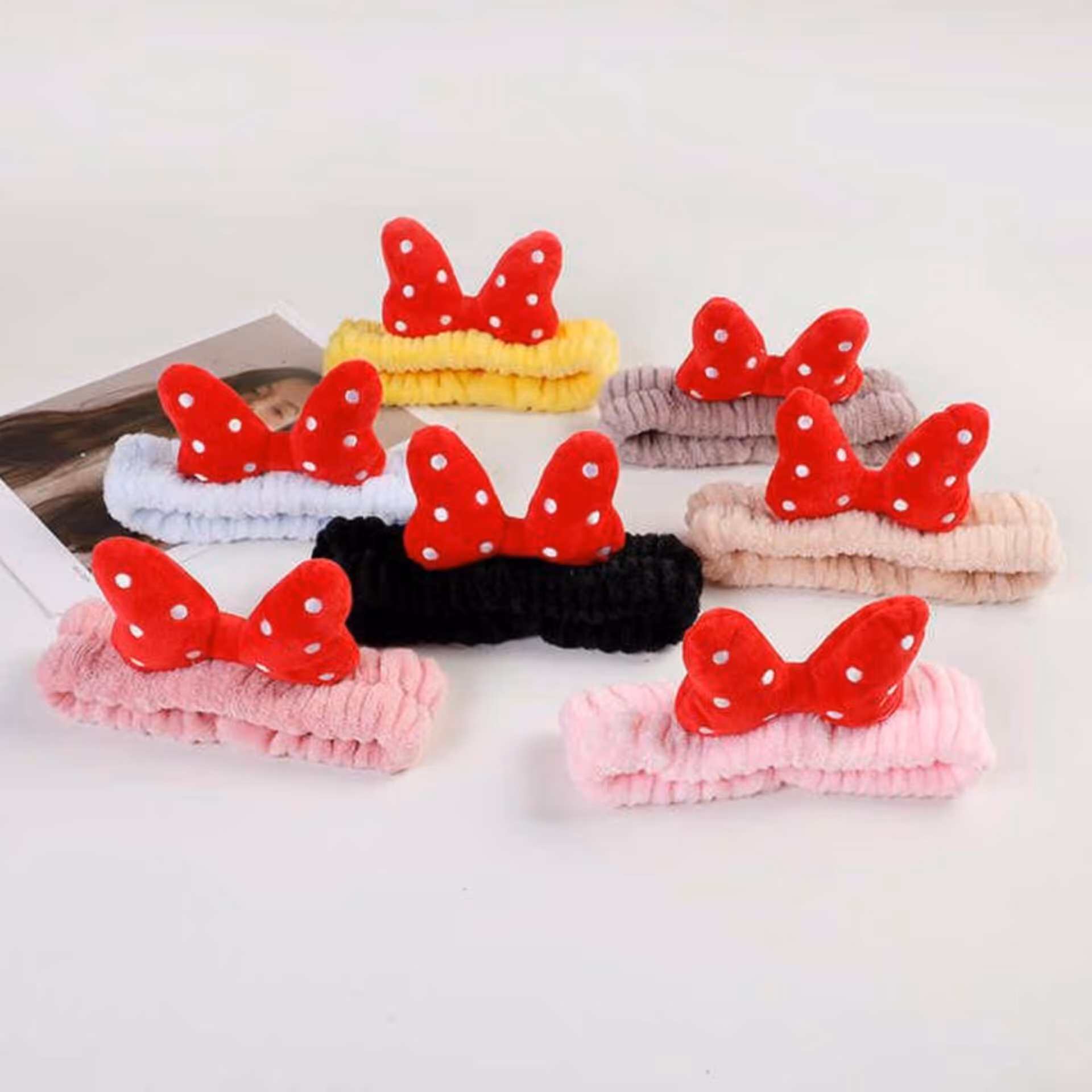 هدبند حوله ای فانتزی پاپیونی