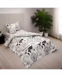 سرویس خواب یک نفره چهار تکه 200×120 سانتی متر طوسی روشن مانیکا هوم Monica Home مدل Elchin الچین