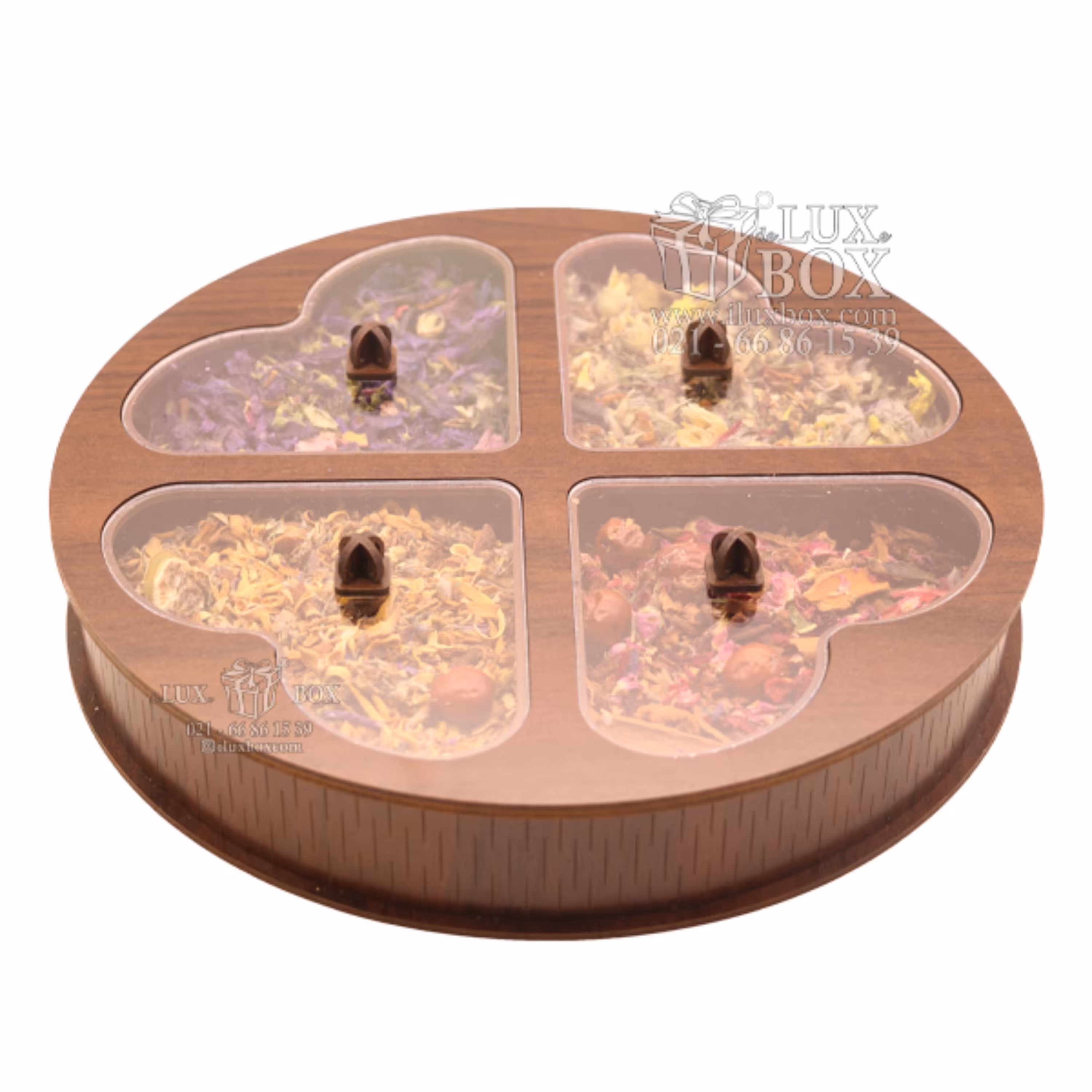 جعبه  دمنوش جعبه پذیرایی جعبه آجیل چوبی لوکس باکس کد LB33-11 