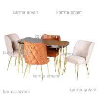 میزناهارخوری استیل8نفره مدل ایفل2 استیل طلایی فورتیک برند کارما ارسال رایگان 