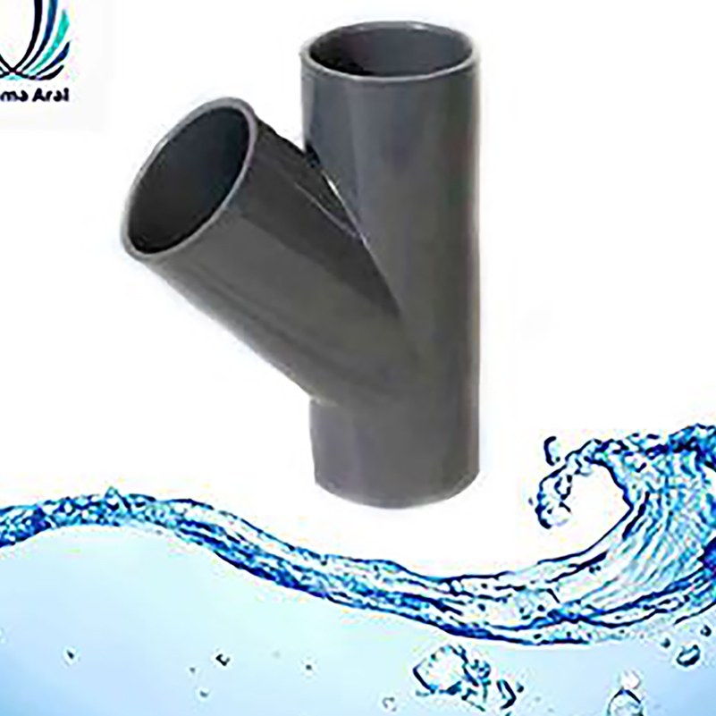 سه راهی 45 درجه چسبی 50 