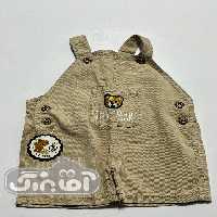 پیشبندی کتان کوتاه بهار طرح sweet baer کرم