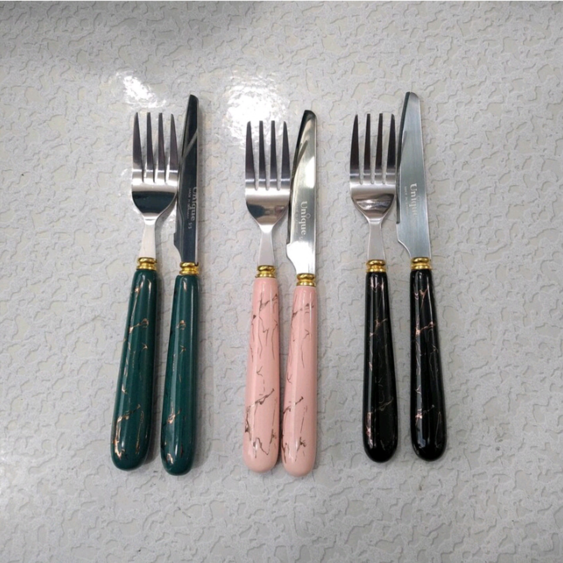 کارد و چنگال مارک یونیک دسته سرامیکی