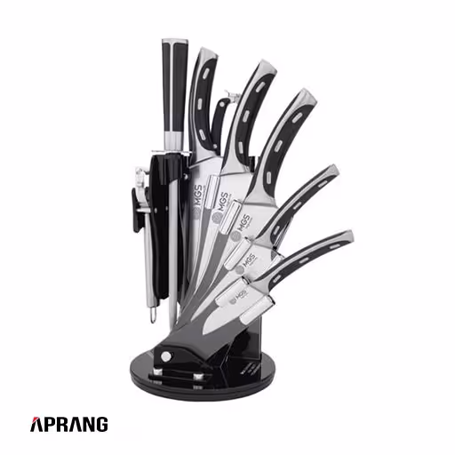 سرویس چاقو آشپزخانه 9 پارچه ام جی اس مدل KS-8010S - استیل