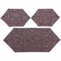 رومیزی سرویس ترمه ابریشم  کد TRSETE61 نفیس  رنگ یاسی  آستر یاسی