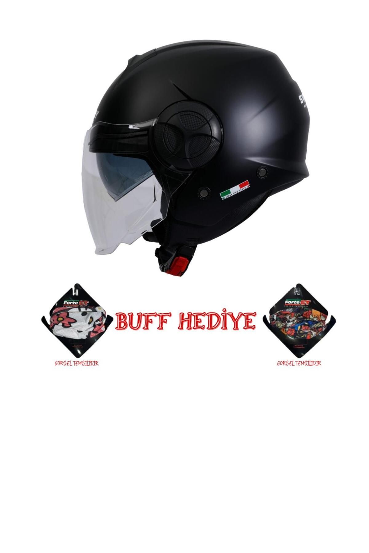 کلاه کاسکت موتورسیکلت مشکی SW 737 HALF MATTE HALL Sway