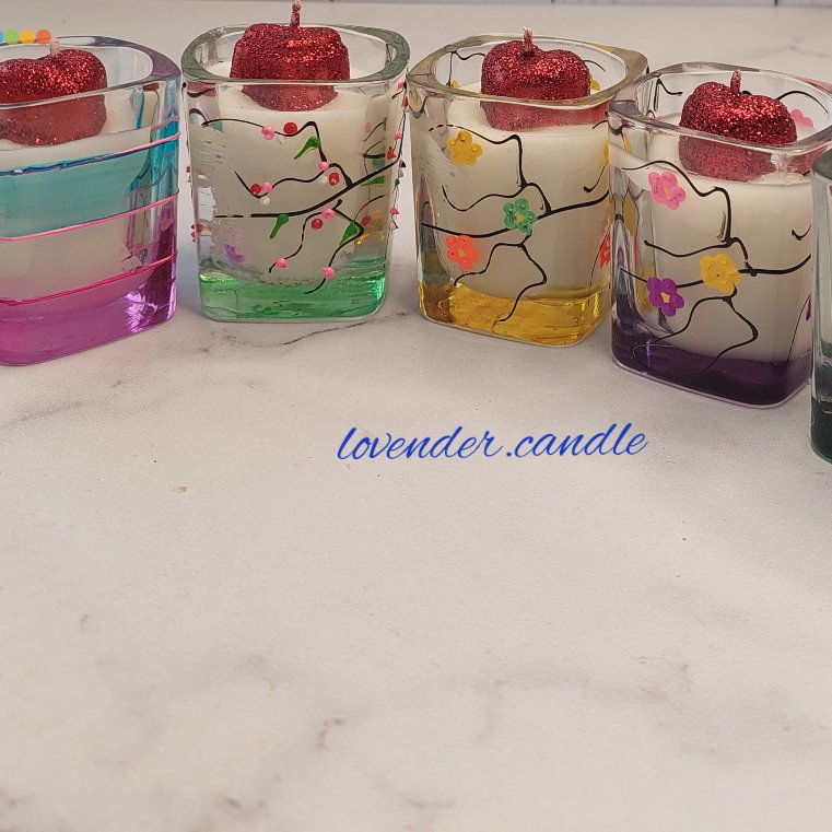 شمع شات رنگی قلبی