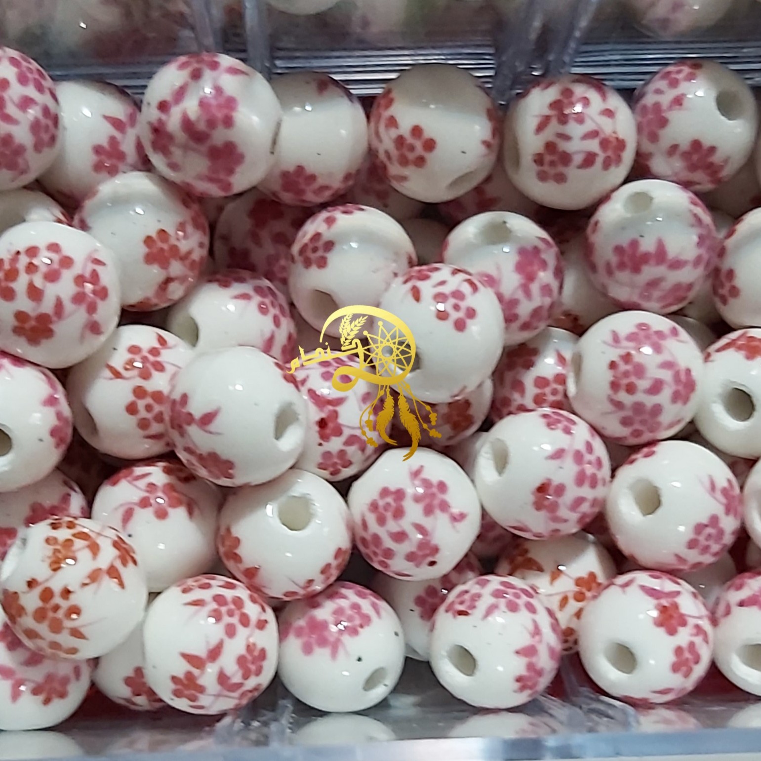 مهره سرامیکی گلدارسایزده میلی متر یک عدد