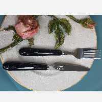 کارد و چنگال سرامیکی یونیک مشکی رگه مسی