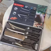 سرویس چاقو ساتور حرفه ای مارک EFCRIVERHشش پارچه  رنگ مشگی