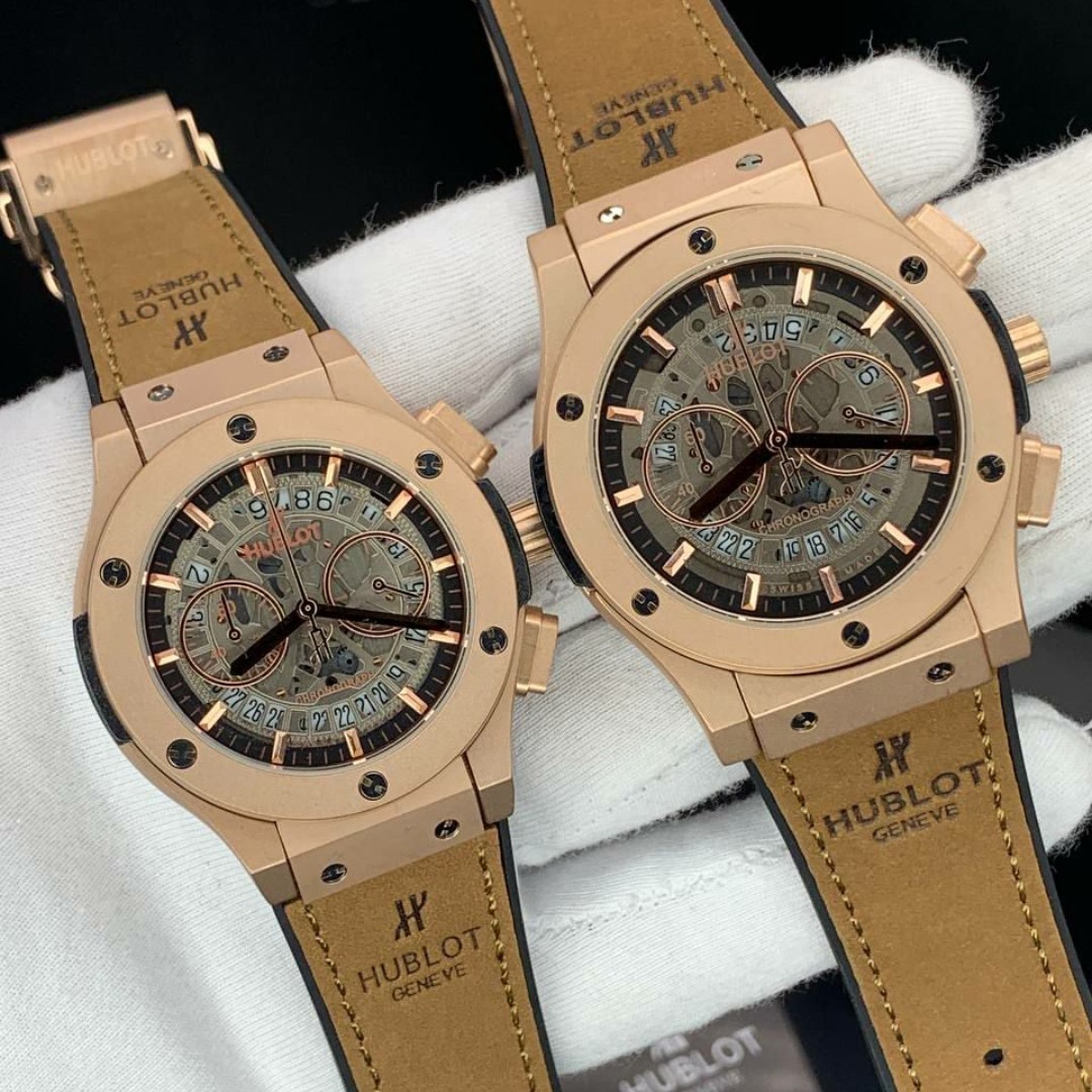 ساعت  مچی ست  هابلوت  HUBLOT  مردانه و زنانه و تکی سه  موتوره فعال موتور اصلی کیفیت قاب و بند درجه یک ساعت عبدی 