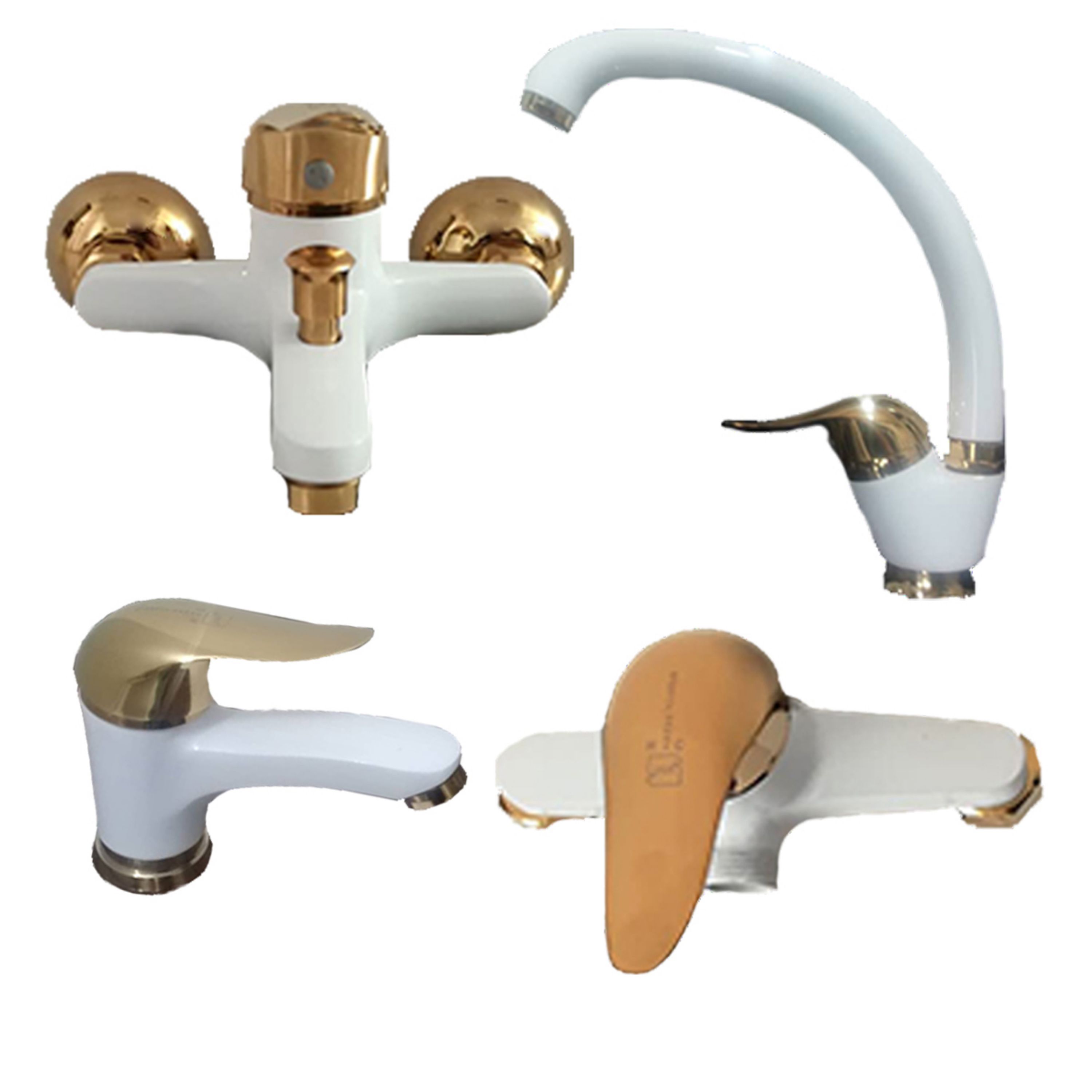 شیرآلات سفید طلایی مدل مهرسان