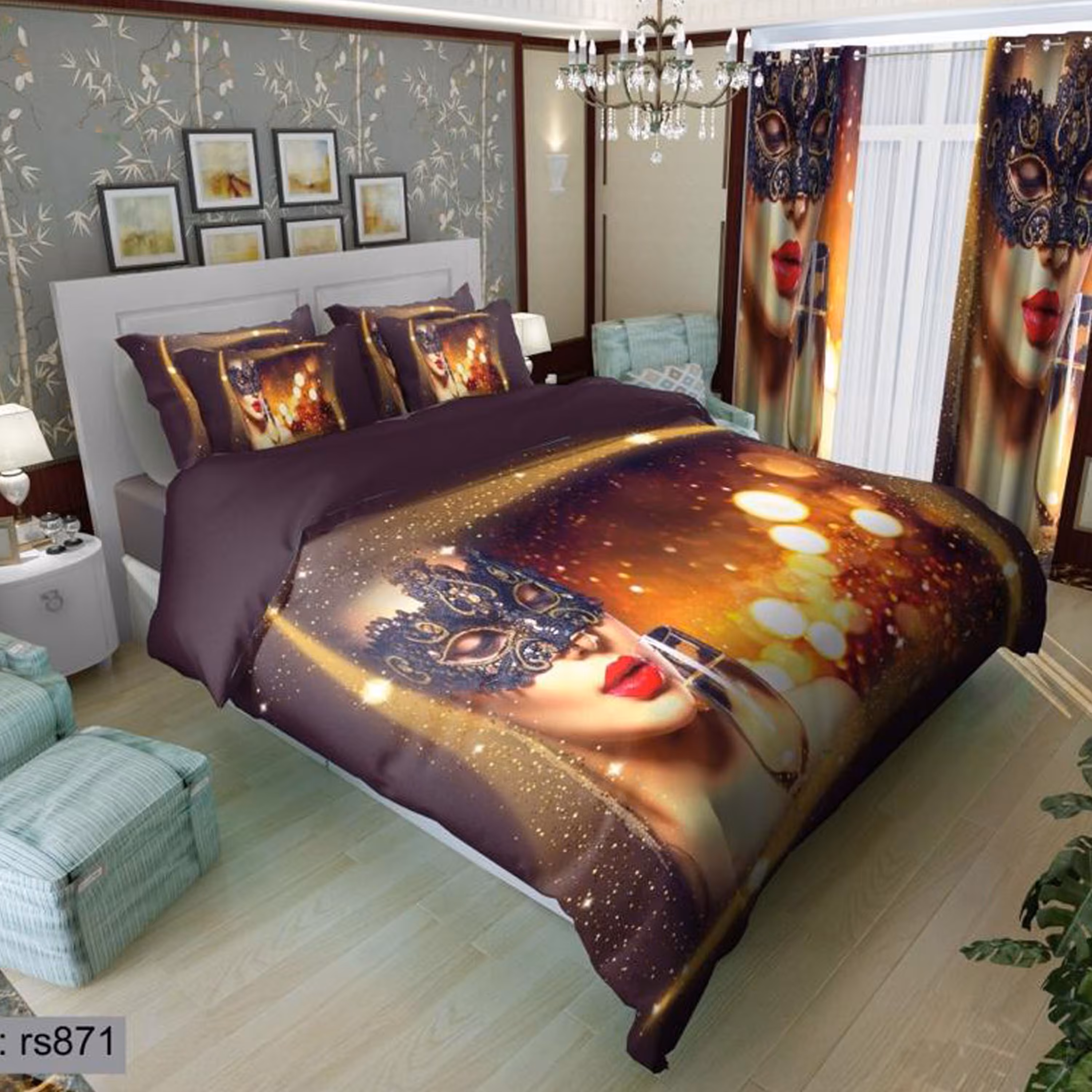 سرویس روتختی 1 نفره تنسل چاپی برندترک لند (Turk Land)  کد rs 871