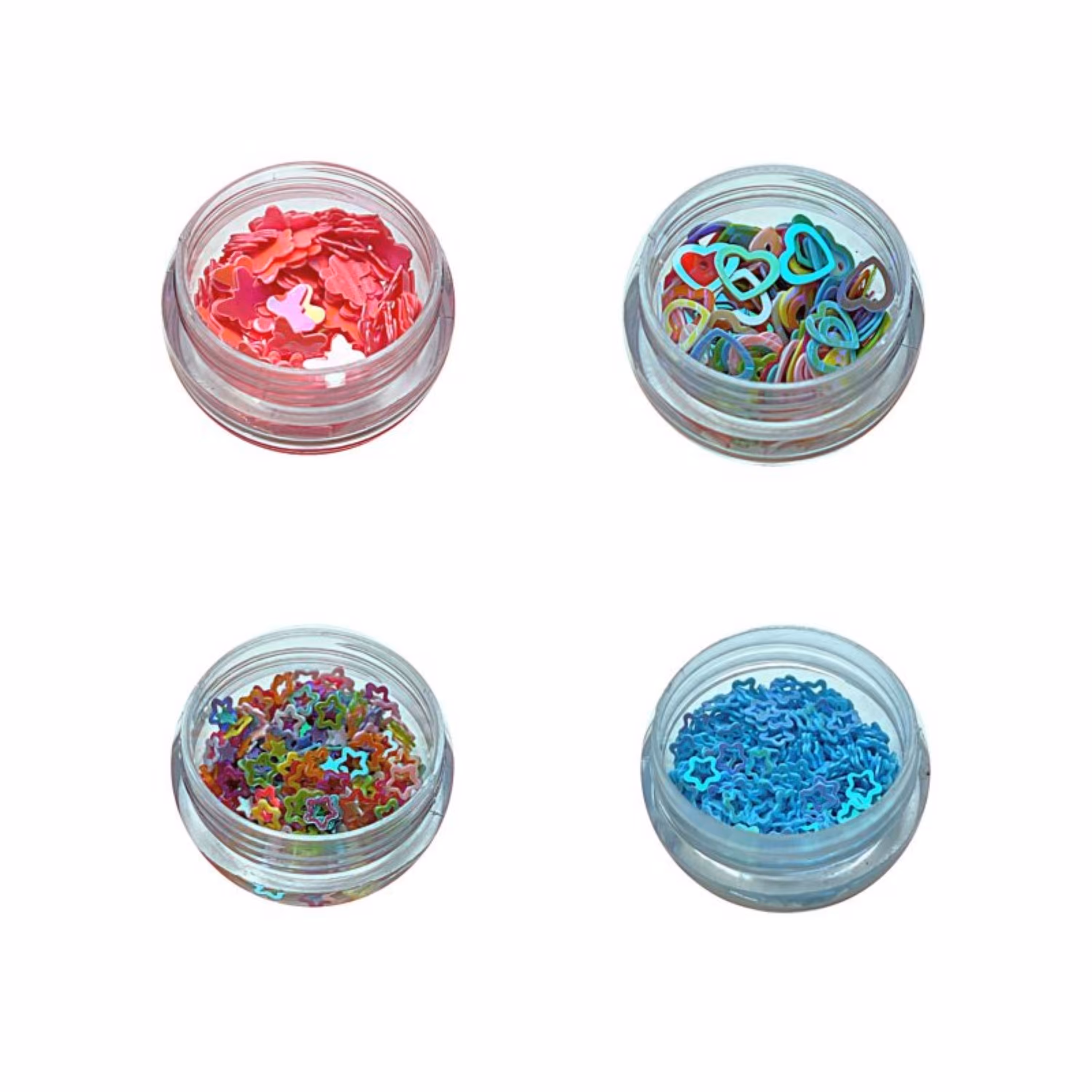 دیزاین ناخن مدل قلب و ستاره بسته ی 4 عددی