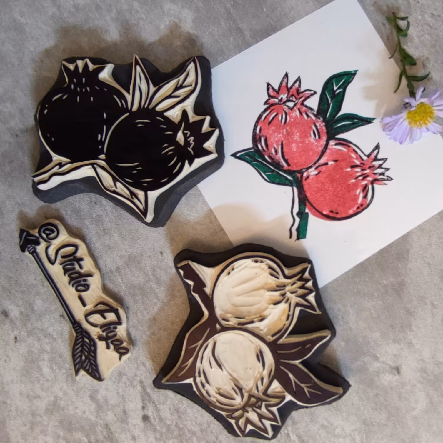 مهر دستساز انار دوقلو (قیمت هر مهر)