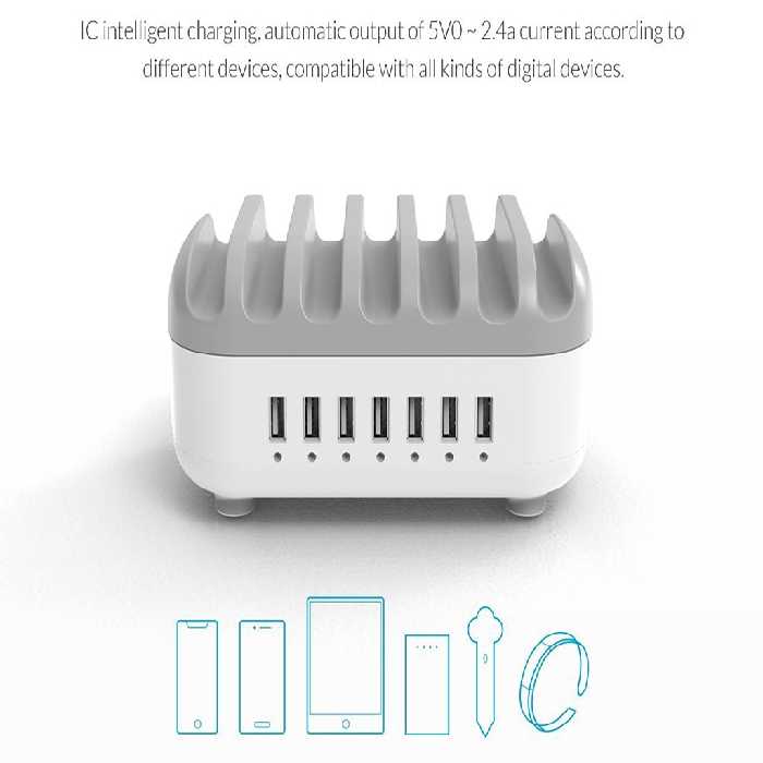 پاور هاب 7 پورت اوریکو Orcio 7 Port USB Smart Desktop Charging Station DUK-7P