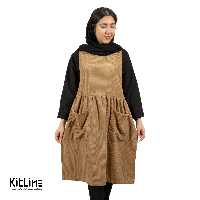 پیشبند چین دار زنانه کرم برند سارا فرم