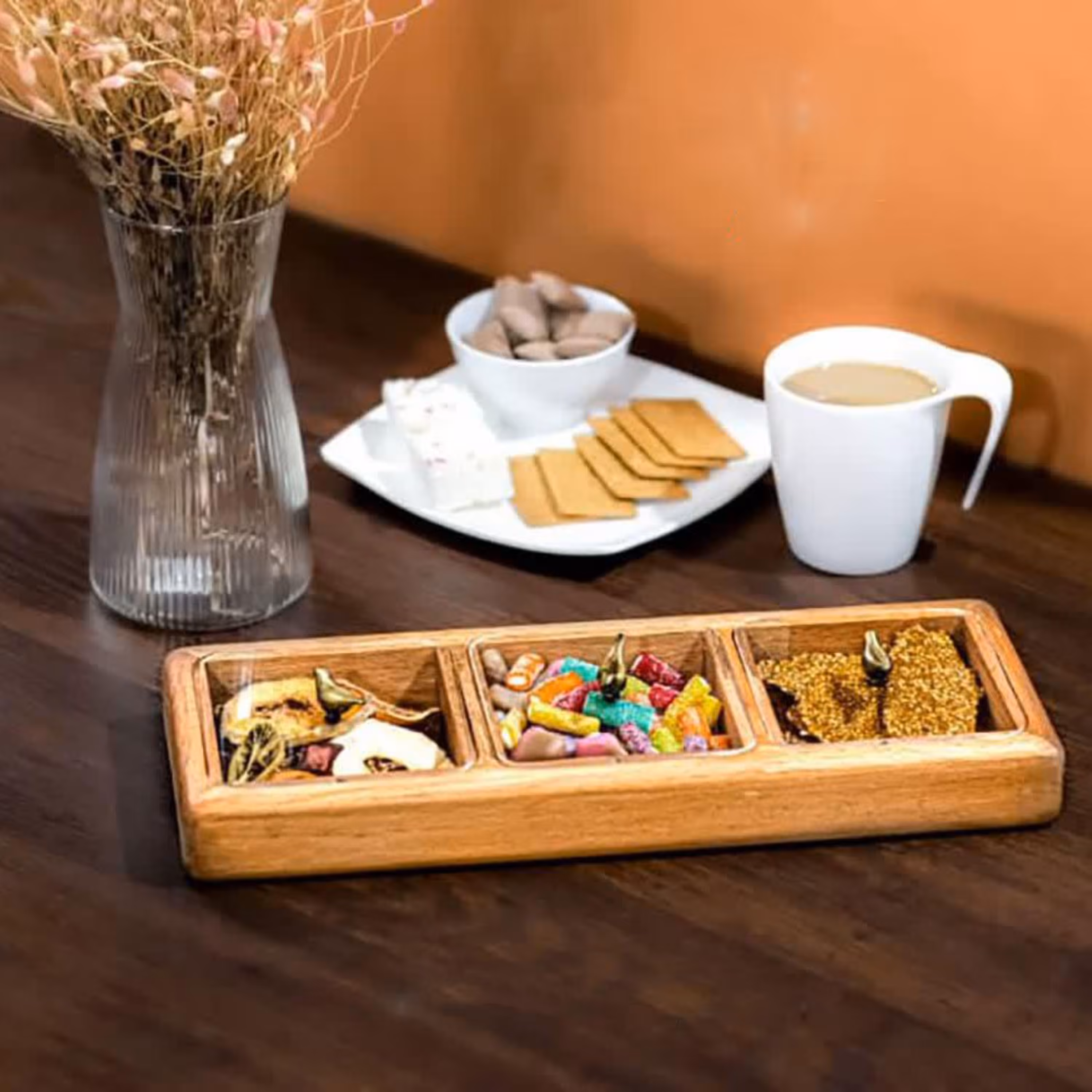 جعبه پذیرایی یا تی بگ چوبی کد 11054