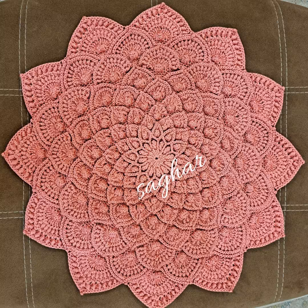 رو میزی قلاب بافی،ماندالا سه بعدی 