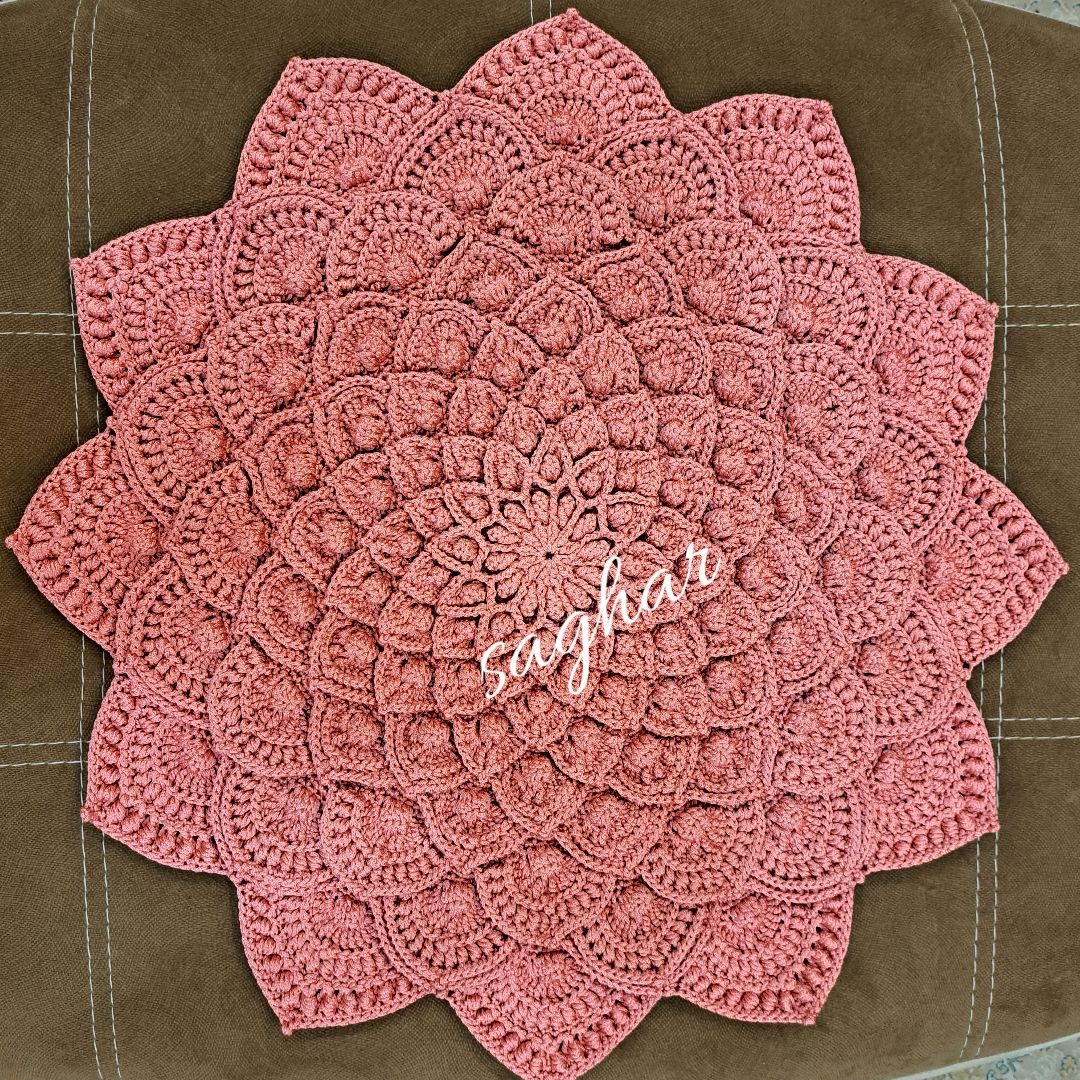 رو میزی قلاب بافی،ماندالا سه بعدی