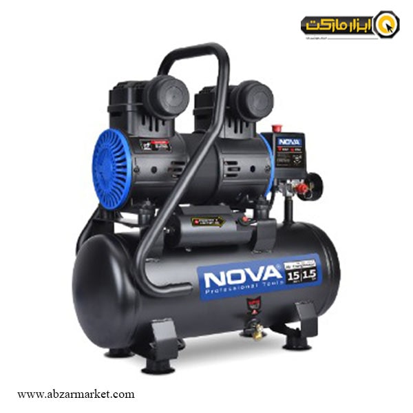 کمپرسور هوا سایلنت 15 لیتری نووا دو سیلندر مدل NTA-9115