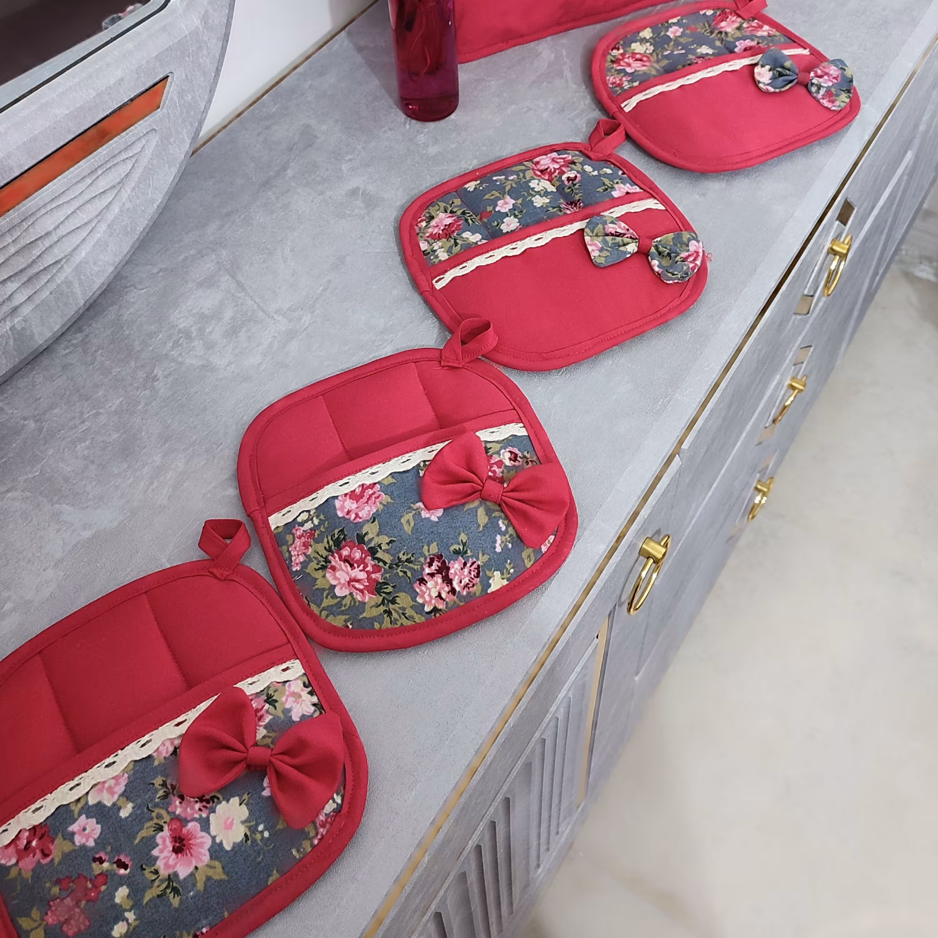 دستگیره اشپزخانه -یک جفت  رنگ بندی متفاوت -استفاده از بهترین پارچه ها 