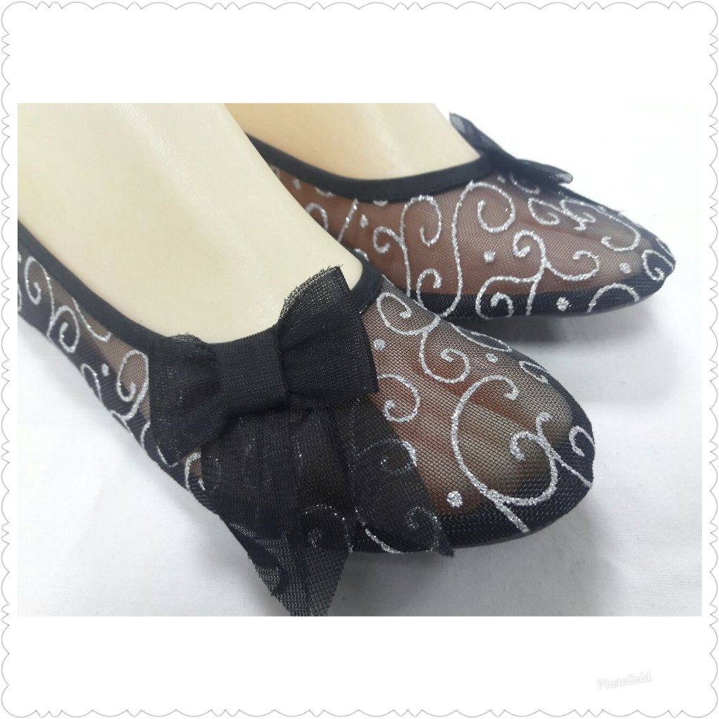 پاپوش روفرشی توری پیچک برفی زنانه