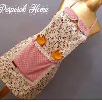 پیشبند ساده جیب دار یقه دار جنس کتان نخ