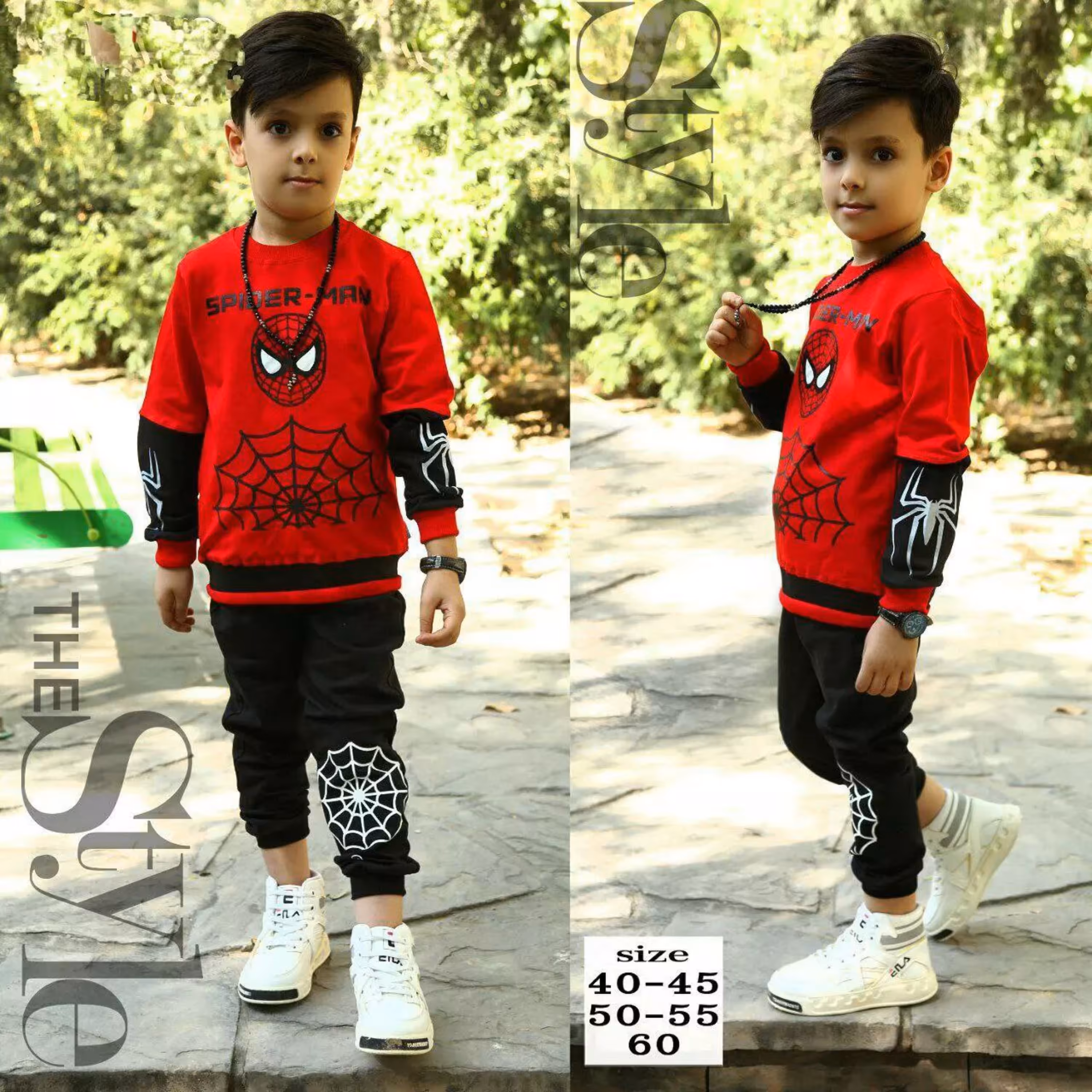 بلوز  و اسلش طرح اسپایدرمن سایز 40 تا 60