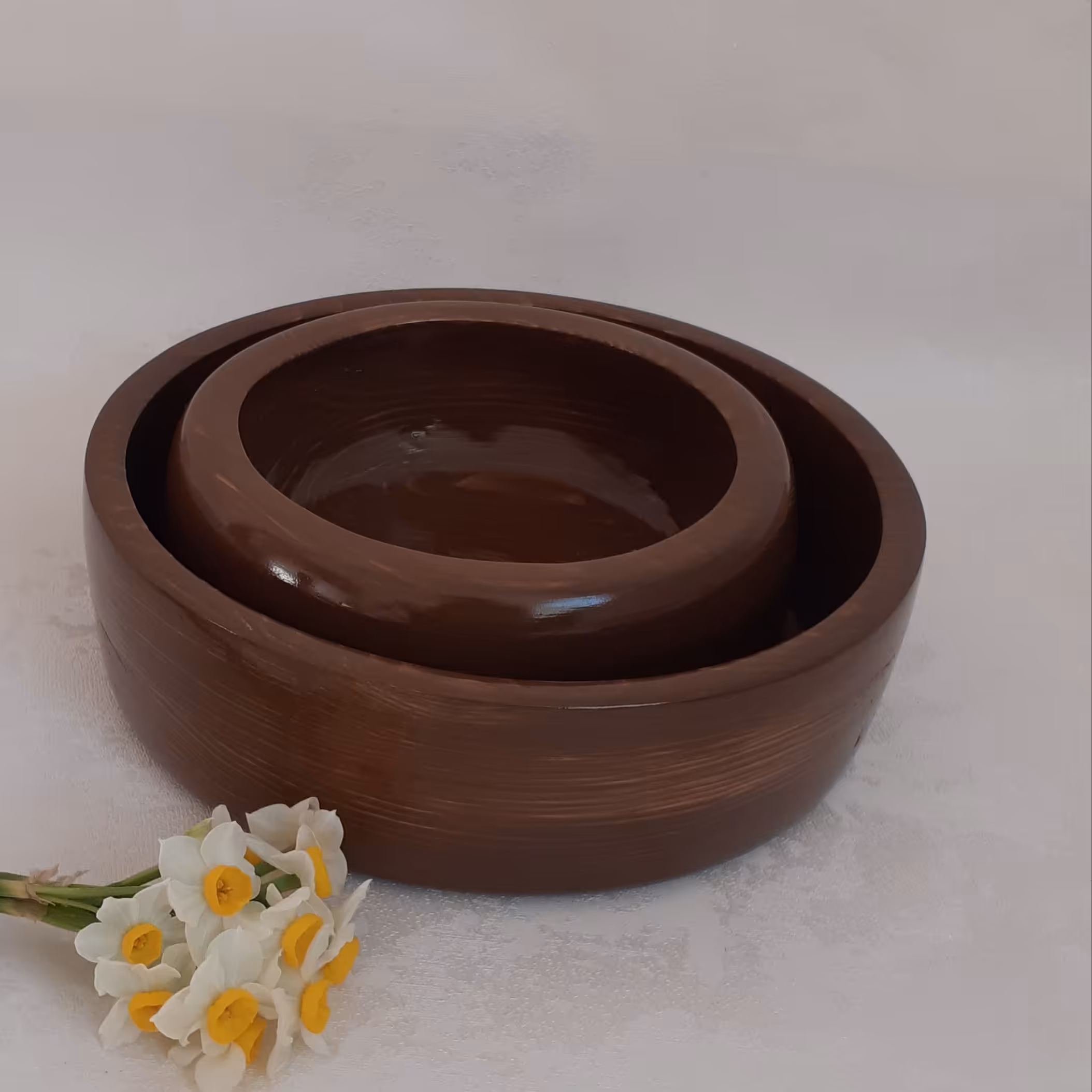 کاسه چوبی ست دو عددی قطر 25 و 20 