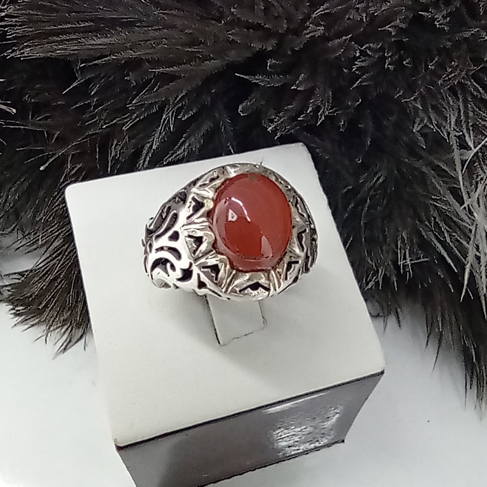 انگشتر نقره عقیق 925دستساز