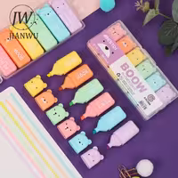 مینی هایلایتر فانتزی (ماژیک علامت زن) طرح خرس در بسته های چهار رنگ و شش رنگ