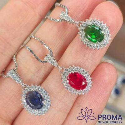 نیم ست نقره زنانه نگین دار مدل PRM02