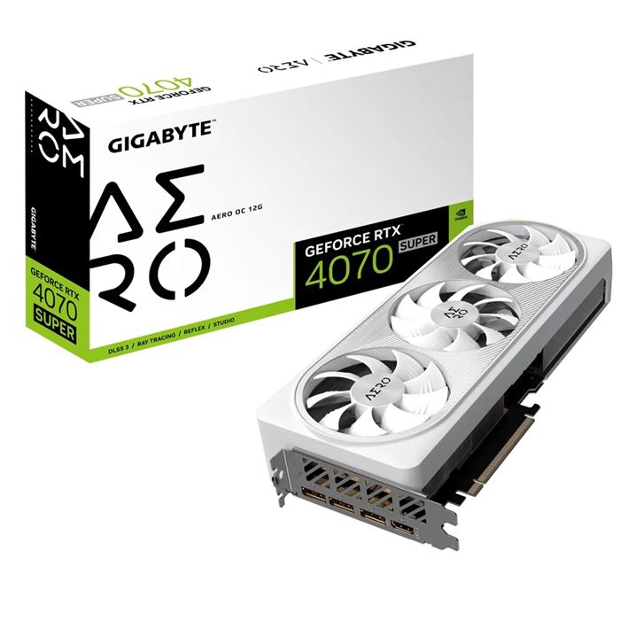 کارت گرافیک گیگابایت سفید GeForce RTX 4070 SUPER AERO OC 12GB White