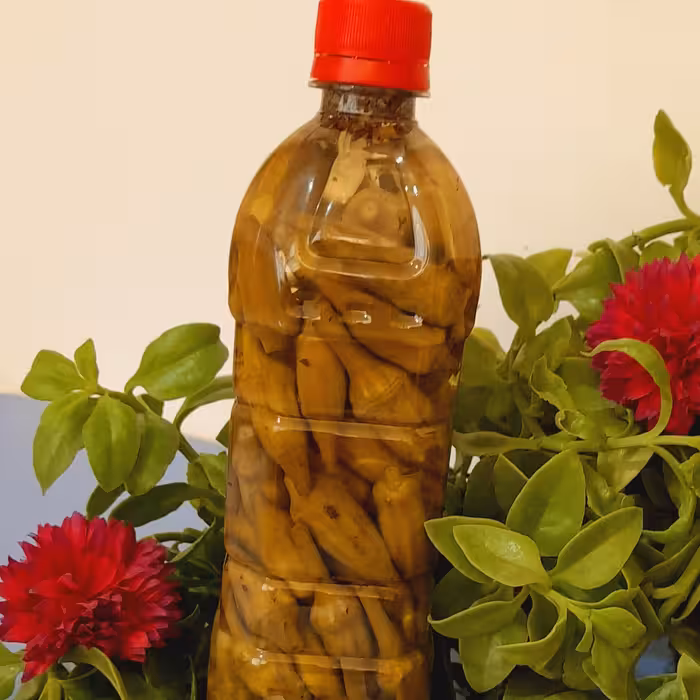 ترشی بامیه خونگی وزن با بسته بندی(800)گرم