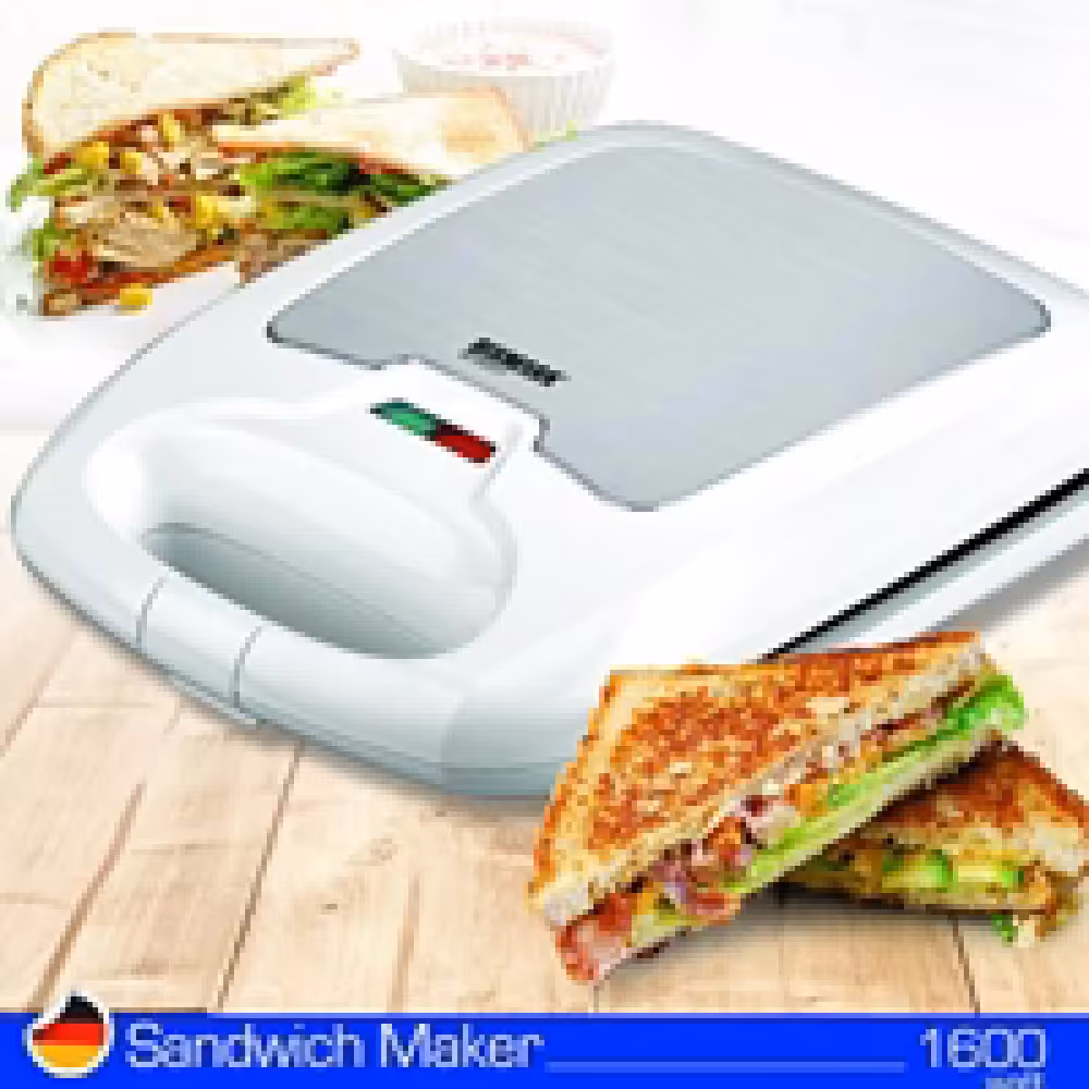 ساندویچ ساز  بیسمارک مدل BM 2603 دارای دو صفحه گریل و اسنک رنگ سفید