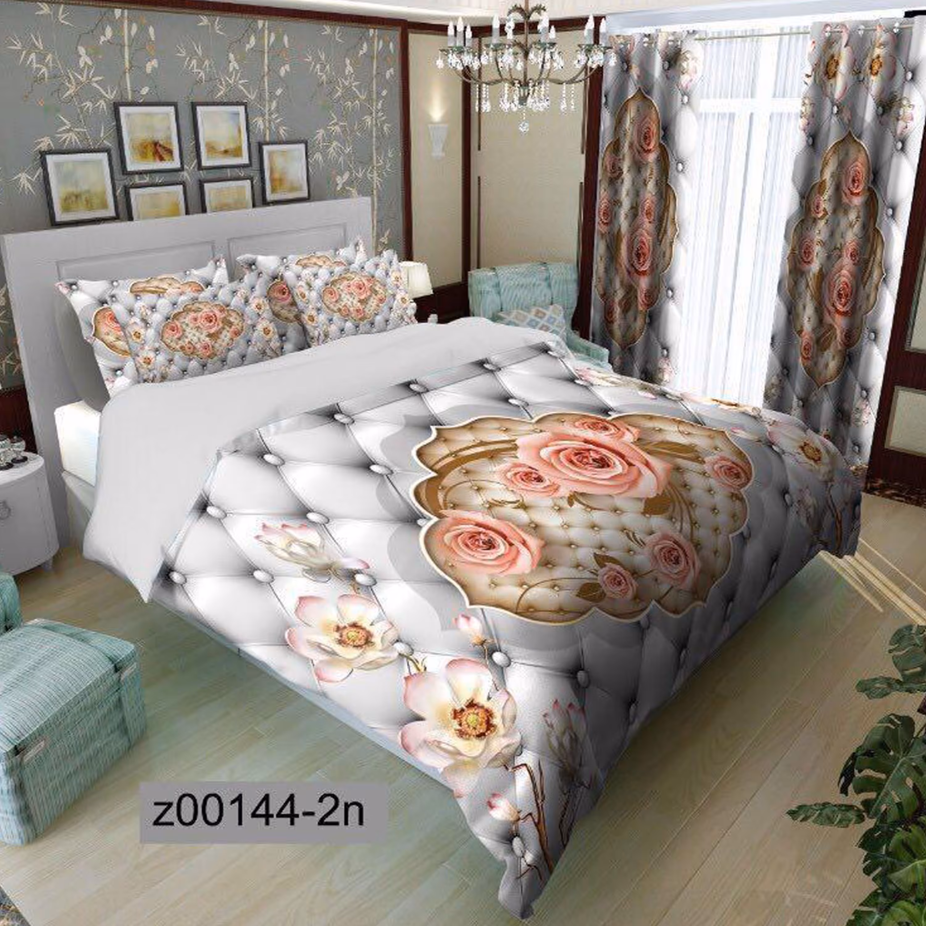 سرویس روتختی 2 نفره تنسل چاپی برندترک لند(Turk Land) z 144