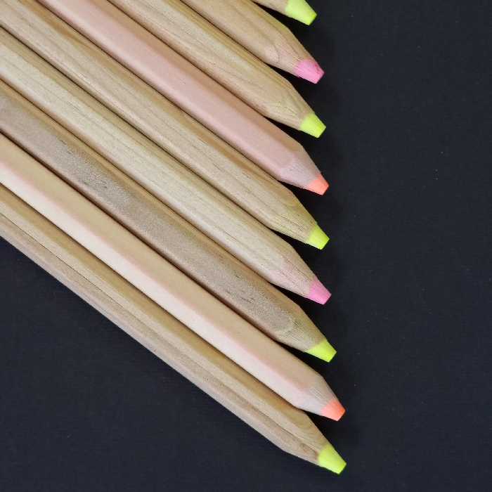 هایلایتر  مدادی بدنه چوبی تک عددی رنگ زرد