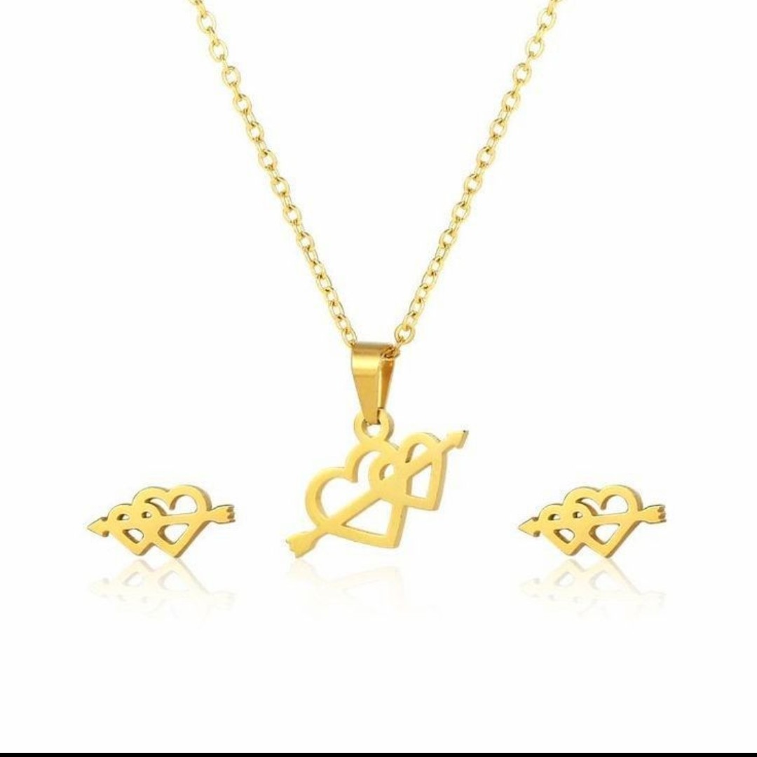 نیم ست استیل قلب ، خوش طرح و شیک