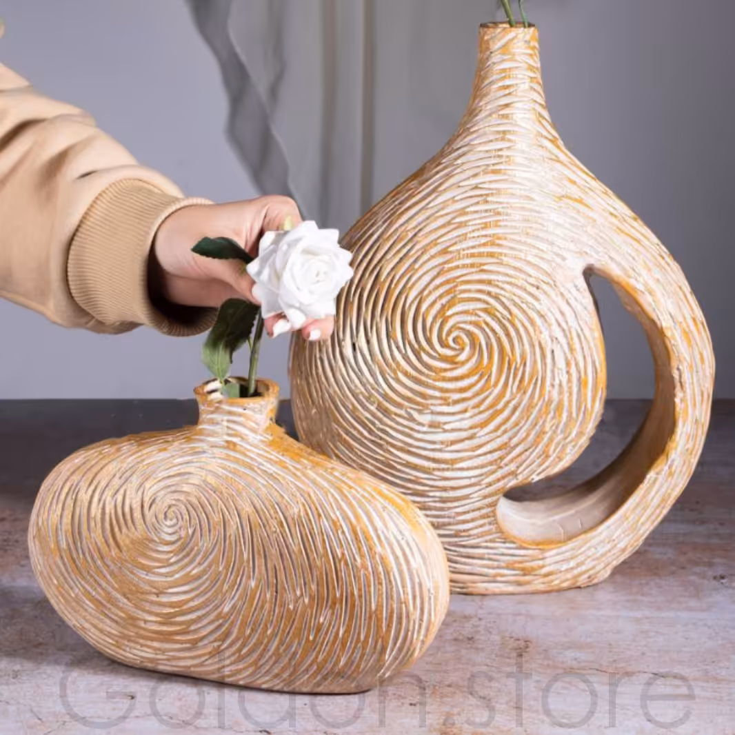 گلدان طرح چوبی