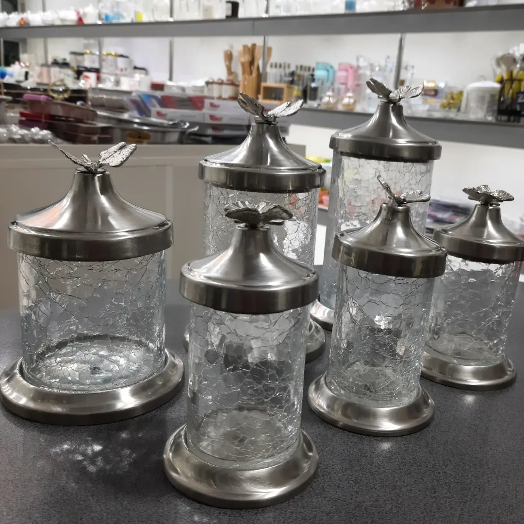 پاسماوری جاادویه 6 پارچه سیلور (نقره ای) شیشه ترک(آبگز) و فلز آبکاری رنگ ثابت ارسال رایگان