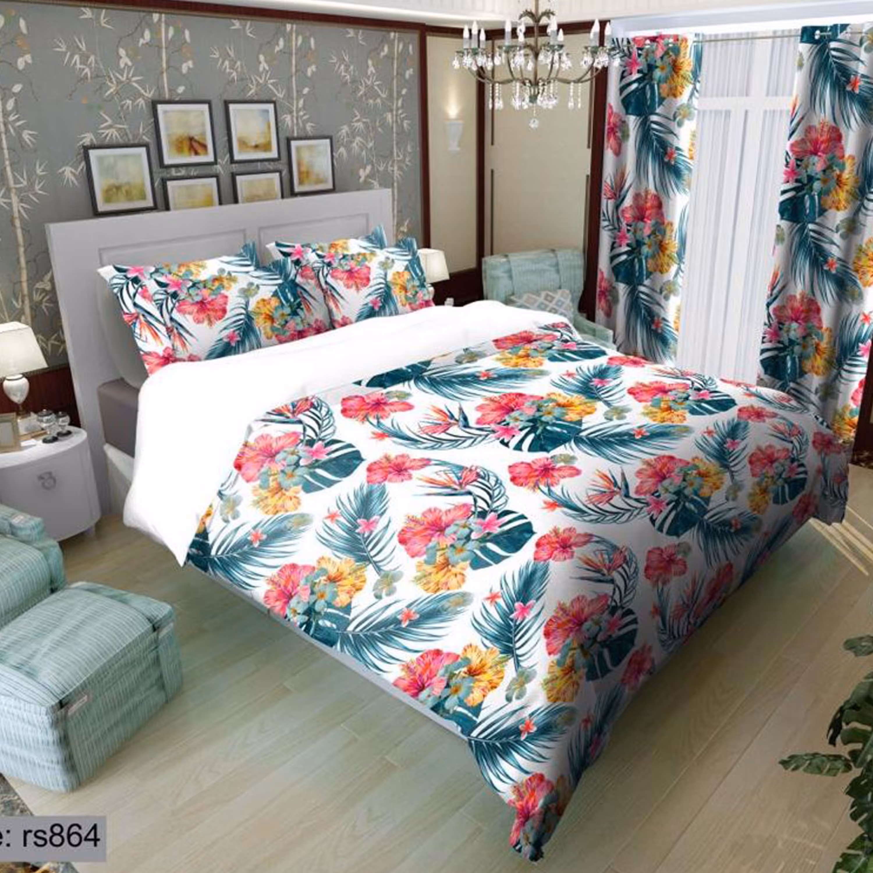 سرویس روتختی 1 نفره تنسل چاپی برندترک لند (Turk Land)  کد rs 864