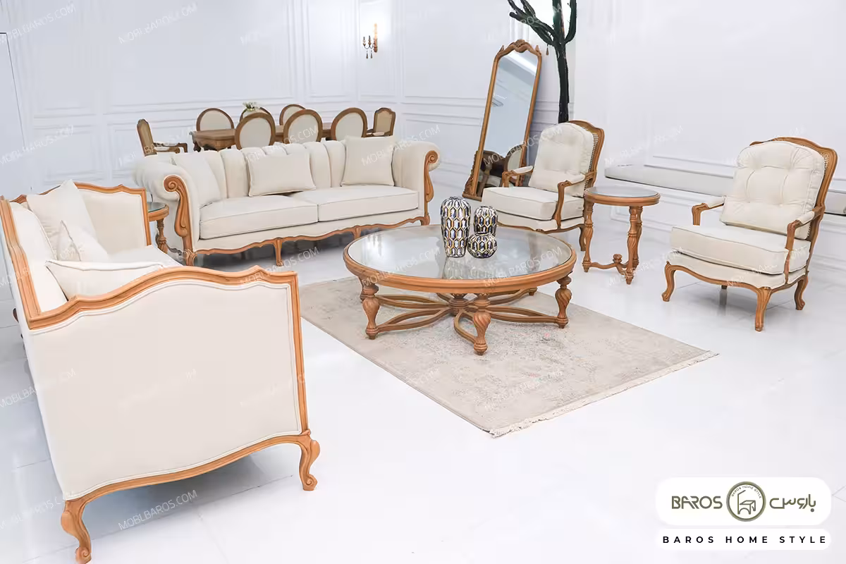 مبل کلاسیک گندم و چستر نیکا کد 2