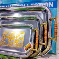 سینی  سه عددی  دسته استیل برند رومانتیک  (وارداتی)