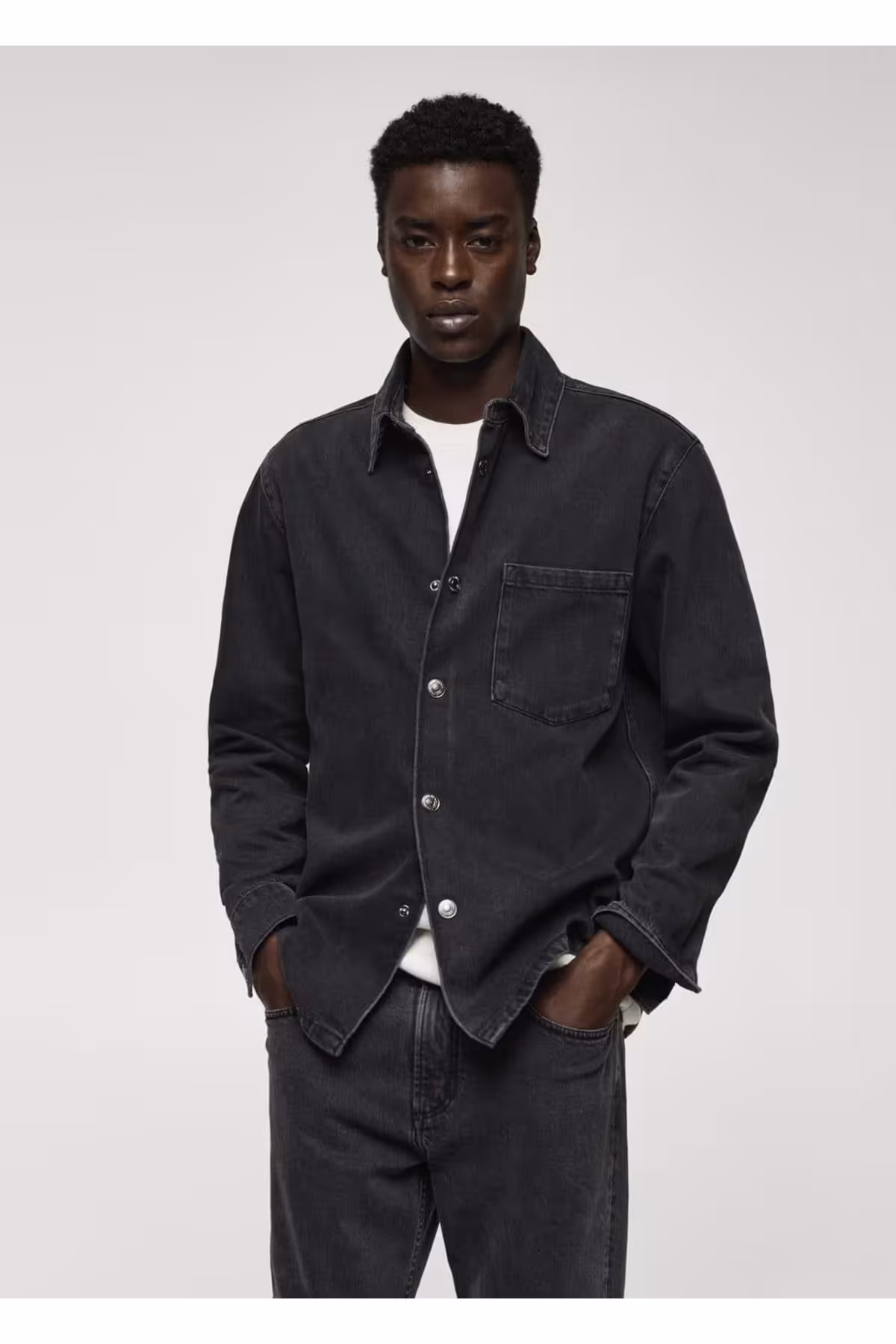 کت مشکی مردانه ژاکت پیراهن جیب اورجینال MANGO Man