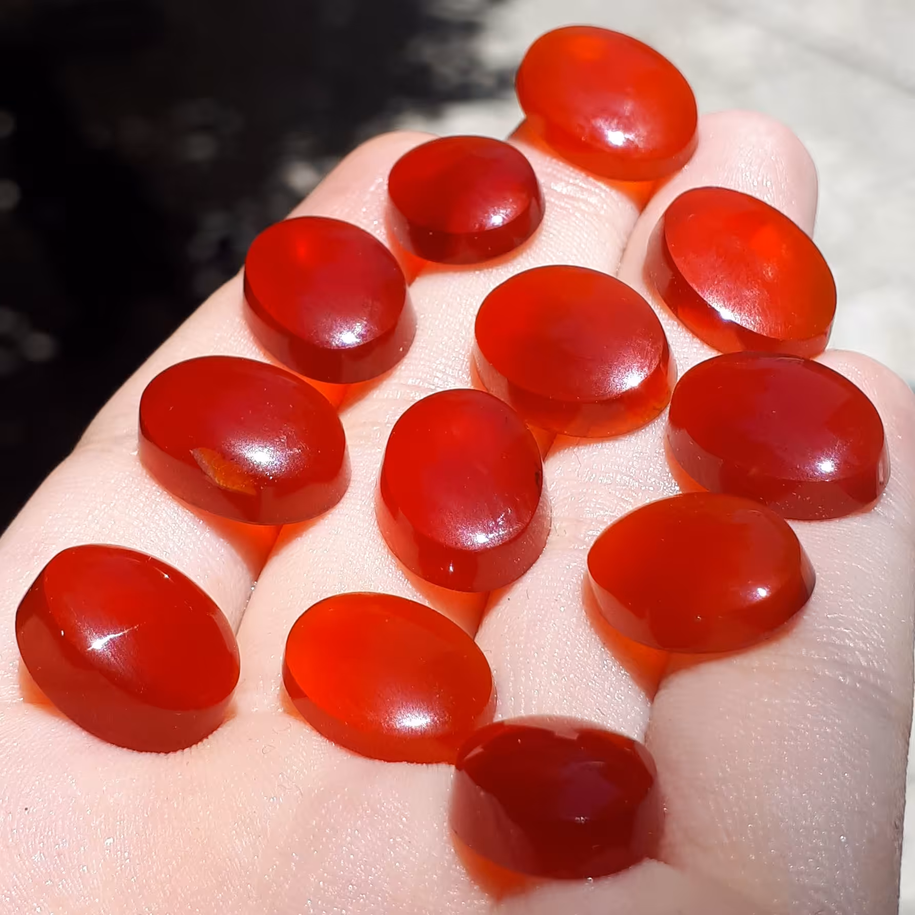 عقیق یمن سرخ زجاجی طبیعی 