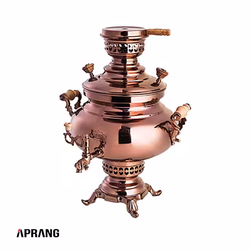 سماور زغالی عالی نسب مدل زرینه نفیس – Zarrineh Nafis ظرفیت 5 لیتر